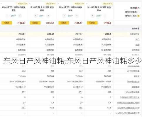 东风日产风神油耗,东风日产风神油耗多少