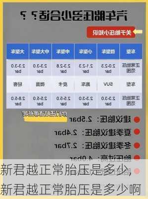 新君越正常胎压是多少,新君越正常胎压是多少啊