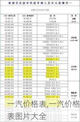 一汽价格表,一汽价格表图片大全