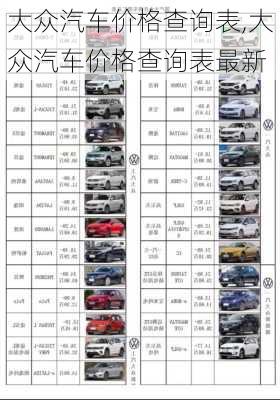 大众汽车价格查询表,大众汽车价格查询表最新