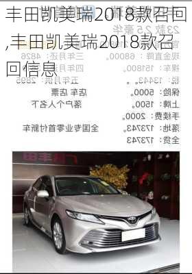 丰田凯美瑞2018款召回,丰田凯美瑞2018款召回信息