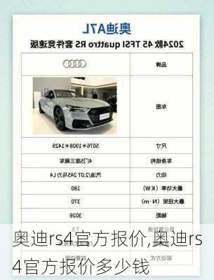 奥迪rs4官方报价,奥迪rs4官方报价多少钱