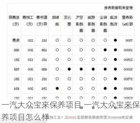 一汽大众宝来保养项目,一汽大众宝来保养项目怎么样