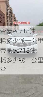 帝豪ec718油耗多少钱一公里,帝豪ec718油耗多少钱一公里正常