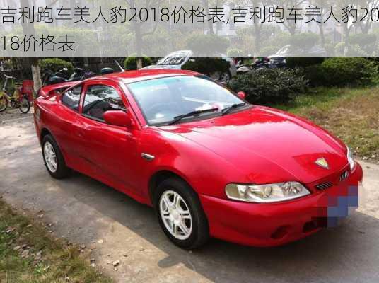 吉利跑车美人豹2018价格表,吉利跑车美人豹2018价格表