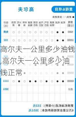 高尔夫一公里多少油钱,高尔夫一公里多少油钱正常