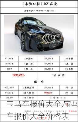 宝马车报价大全,宝马车报价大全价格表