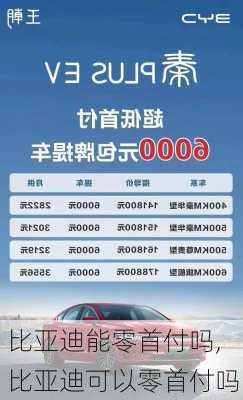 比亚迪能零首付吗,比亚迪可以零首付吗