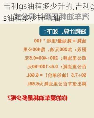 吉利gs油箱多少升的,吉利gs油箱多少升的油
