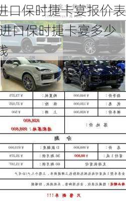 进口保时捷卡宴报价表,进口保时捷卡宴多少钱