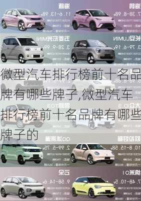 微型汽车排行榜前十名品牌有哪些牌子,微型汽车排行榜前十名品牌有哪些牌子的