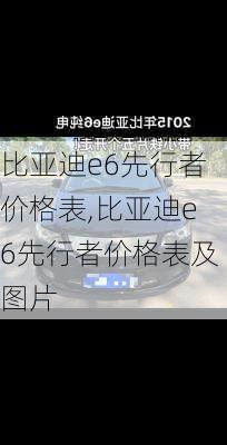 比亚迪e6先行者价格表,比亚迪e6先行者价格表及图片