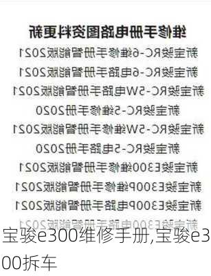 宝骏e300维修手册,宝骏e300拆车