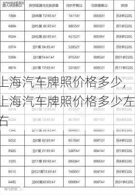 上海汽车牌照价格多少,上海汽车牌照价格多少左右