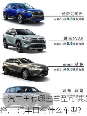 一汽丰田有哪些车型可供选择,一汽丰田有什么车型?