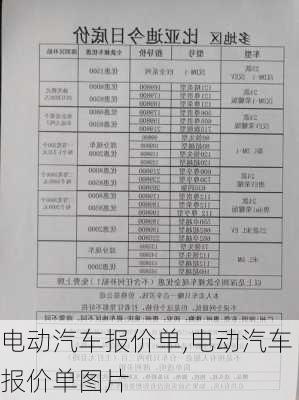 电动汽车报价单,电动汽车报价单图片