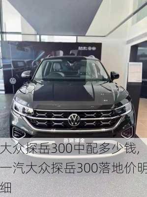 大众探岳300中配多少钱,一汽大众探岳300落地价明细