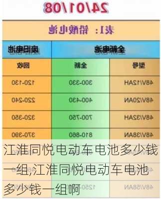 江淮同悦电动车电池多少钱一组,江淮同悦电动车电池多少钱一组啊