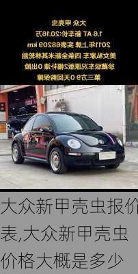 大众新甲壳虫报价表,大众新甲壳虫价格大概是多少