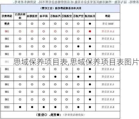 思域保养项目表,思域保养项目表图片