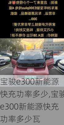 宝骏e300新能源快充功率多少,宝骏e300新能源快充功率多少瓦