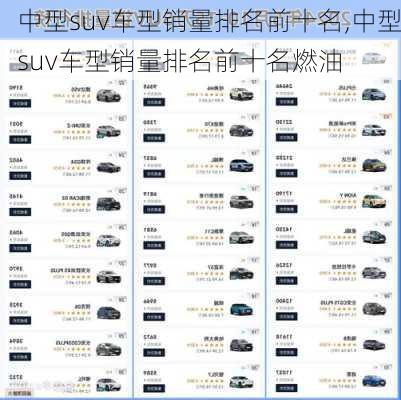 中型suv车型销量排名前十名,中型suv车型销量排名前十名燃油