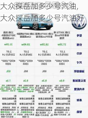 大众探岳加多少号汽油,大众探岳加多少号汽油好