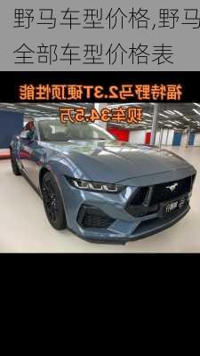 野马车型价格,野马全部车型价格表