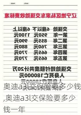 奥迪a3l交保险要多少钱,奥迪a3l交保险要多少钱一年