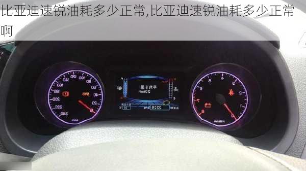 比亚迪速锐油耗多少正常,比亚迪速锐油耗多少正常啊