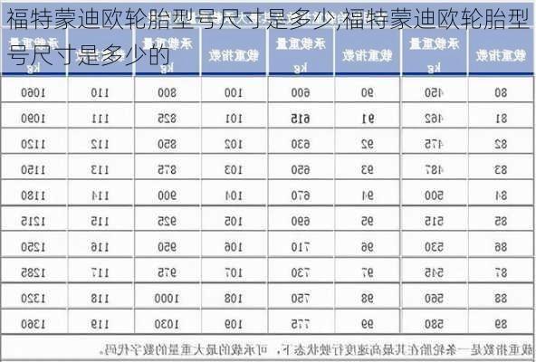 福特蒙迪欧轮胎型号尺寸是多少,福特蒙迪欧轮胎型号尺寸是多少的