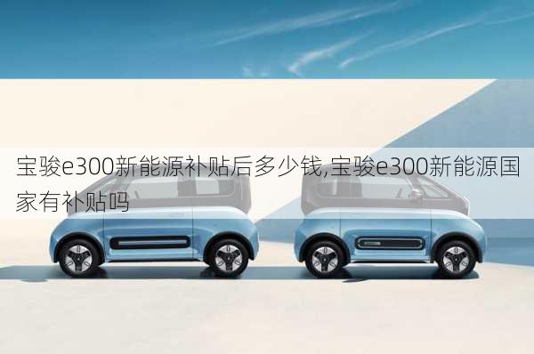 宝骏e300新能源补贴后多少钱,宝骏e300新能源国家有补贴吗