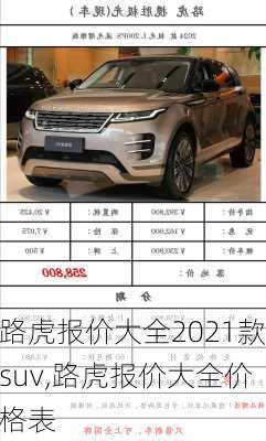 路虎报价大全2021款suv,路虎报价大全价格表