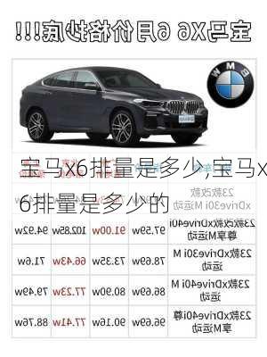 宝马x6排量是多少,宝马x6排量是多少的