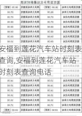 安福到莲花汽车站时刻表查询,安福到莲花汽车站时刻表查询电话
