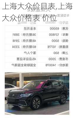 上海大众价目表,上海大众价格表 价位