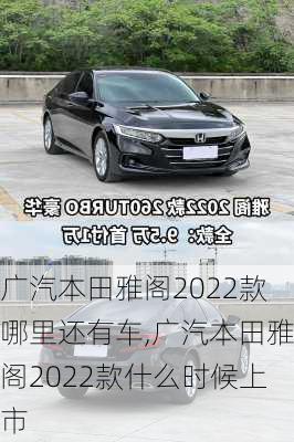 广汽本田雅阁2022款哪里还有车,广汽本田雅阁2022款什么时候上市