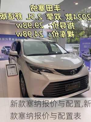 新款塞纳报价与配置,新款塞纳报价与配置表