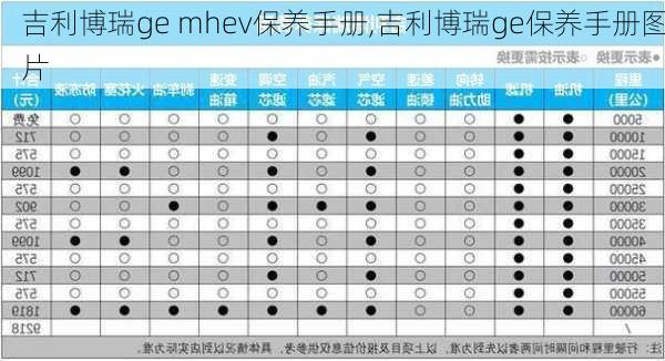 吉利博瑞ge mhev保养手册,吉利博瑞ge保养手册图片