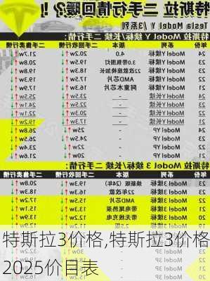 特斯拉3价格,特斯拉3价格2025价目表