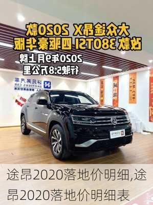 途昂2020落地价明细,途昂2020落地价明细表