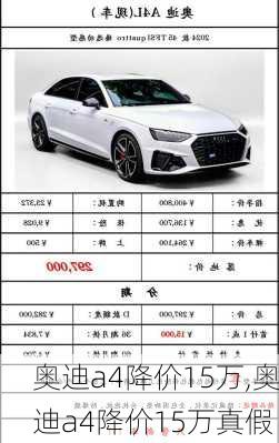 奥迪a4降价15万,奥迪a4降价15万真假
