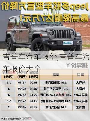 吉普车汽车报价,吉普车汽车报价大全