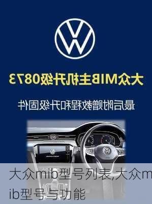 大众mib型号列表,大众mib型号与功能