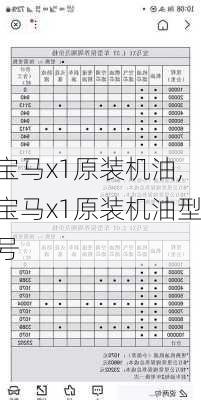 宝马x1原装机油,宝马x1原装机油型号