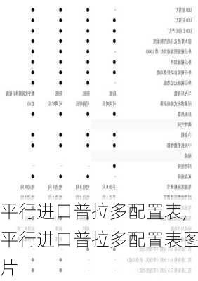 平行进口普拉多配置表,平行进口普拉多配置表图片