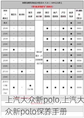 上汽大众新polo,上汽大众新polo保养手册