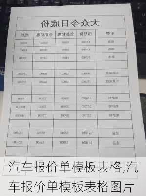 汽车报价单模板表格,汽车报价单模板表格图片