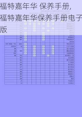 福特嘉年华 保养手册,福特嘉年华保养手册电子版