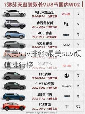 最美suv排名,最美suv颜值排行榜